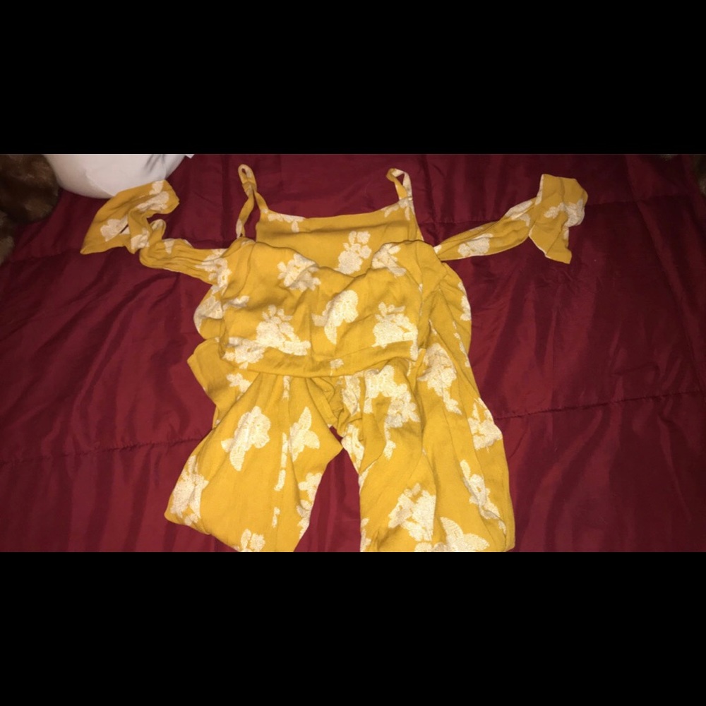 Yellow floral romper